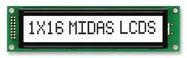 DISPLAY, ALPHANUMERIC, 16X1, WHITE