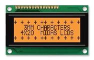 DISPLAY, ALPHANUMERIC, 20X4, AMBER