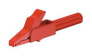 CROCODILE CLIP, 4MM, RED, PK5