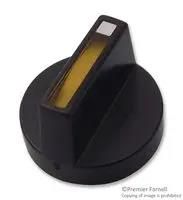 KNOB, BLACK WITH YELLOW BAR