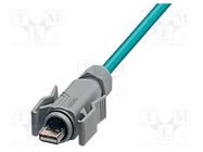 Adapter; wires,USB A plug; Variosub; for cable; PIN: 4; IP67; latch 