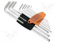 Wrench-set; hex key; Chrom-vanadium steel; 9pcs. WEIDMÜLLER