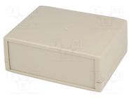 Enclosure: with panel; X: 130mm; Y: 100mm; Z: 50mm; ABS; grey; IP43 COMBIPLAST