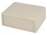 Enclosure: with panel; X: 130mm; Y: 100mm; Z: 50mm; ABS; grey; IP43 COMBIPLAST