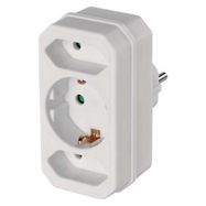 Multiple Socket SCHUKO 2× rectangular + 1× round, white, EMOS