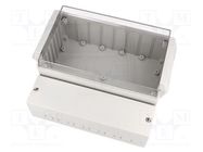 Enclosure: wall mounting; X: 213mm; Y: 185mm; Z: 104.5mm; ABS; grey BOPLA