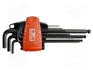 Wrench-set; hex key; steel; 9pcs. BAHCO