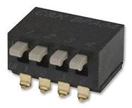 DIP SWITCH, 4POS, 0.1A, 24V, SMD