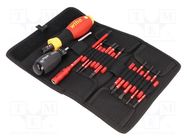 Kit: screwdrivers; torque,insulated; 1kVAC; ±6%; 1÷5Nm; bag; 18pcs. WIHA