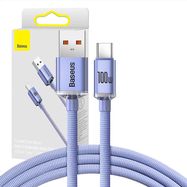 Baseus Crystal Shine cable USB to USB-C, 5A, 1.2m (purple), Baseus