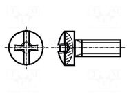 Screw; M3x14; 0.5; Head: button; Phillips,slotted; PH1,0.6mm; steel BOSSARD