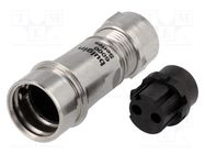 Connector: circular; plug; female; PIN: 2; w/o contacts; for cable BULGIN