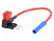 Splitter; automotive ATM; 10A; mini fuse x2; 1mm2; Colour: red 