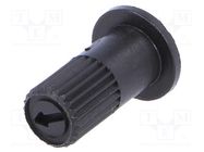 Knob; with flange; black; Ø6mm; Flange dia: 9mm; CA6 ACP