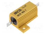 Resistor: wire-wound; screw; 680mΩ; 25W; ±1%; 550V; 27.3x28x14.6mm ARCOL/OHMITE