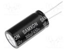 Capacitor: electrolytic; THT; 100uF; 450VDC; Ø18x35mm; Pitch: 7.5mm SAMXON