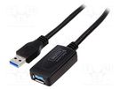 Cable; USB 3.0,with amplifier; USB A socket,USB A plug; 5m DIGITUS