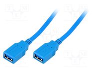 Cable; USB 3.0; USB A socket,both sides; nickel plated; 1.5m AMPHENOL