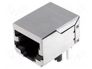 Connector: RJ45; socket; PIN: 8; Cat: 5e; shielded; 8p8c; on PCBs; THT BEL FUSE