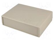 Enclosure: with panel; X: 190mm; Y: 140mm; Z: 50mm; ABS; grey; IP43 COMBIPLAST