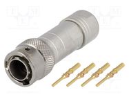 Connector: circular; plug; for cable; PIN: 4; male; crimped; RT360 AMPHENOL