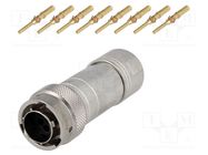 Connector: circular; plug; for cable; PIN: 8; male; crimped; RT360 AMPHENOL