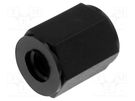 Screwed spacer sleeve; hexagonal; polyamide; M3; L: 30mm; black DREMEC