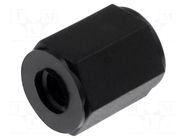 Screwed spacer sleeve; hexagonal; polyamide; M4; L: 6mm; black DREMEC