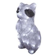 LED decoration – glowing raccoon, 39 cm, outdoor and indoor, cool white, timer, EMOS