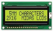 DISPLAY, ALPHANUMERIC, 16X2, YELLOW/GRN