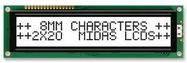 DISPLAY, ALPHANUMERIC, 20X2, WHITE