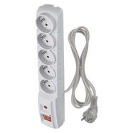 Surge Protector – 5 sockets 1,5m, grey, EMOS