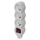 Power Strip without cable 3 sockets with switch, white, EMOS