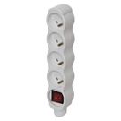 Power Strip without cable 4 sockets with switch, white, EMOS