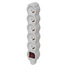 Power Strip without cable 5 sockets with switch, white, EMOS