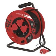 Rubber Extension Cord Reel – 4 sockets, 25m, 1,5mm2 SCHUKO, EMOS