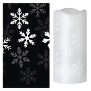 LED decorative projector – snowflakes, 3x AAA, indoor, cool white, EMOS