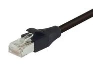 CATEGORY 6A DOUBLE SHIELDED OUTDOOR HIGH FLEX ETHERNET CABLE PUR , RJ45 / RJ45, BLK, 2.0FT