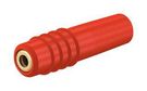 1MM BANANA JACK, CABLE MOUNT, 6 A, 60 VDC, RED