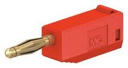 2MM BANANA PLUG, STACKABLE, CABLE MOUNT, SOLDER, 10 A, 60 VDC, RED 23AH8691