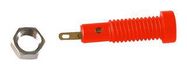 2MM BANANA JACK, SCREW MOUNT, 10 A, 60 VDC, GOLD PLATED CONTACTS, RED 23AH8697