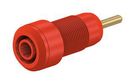 2MM BANANA JACK, PANEL MOUNT, SOLDER, 10 A, 600 V, GOLD PLATED CONTACTS, RED