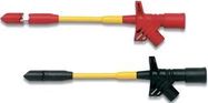 TEST CLIP SET, 1 POS, 1KV, 10A, BLK/RED