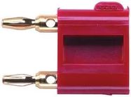 BANANA PLUG, MINIATURE, DOUBLE, 5A, RED