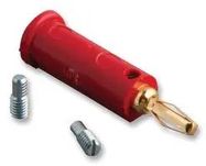 BANANA PLUG, STACKUP, 5A, SCREW, RED