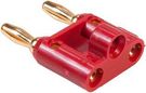 BANANA PLUG, DBL, STACKABLE, 15A, RED