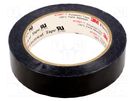 Tape: electrical insulating; W: 25mm; L: 66m; Thk: 63um; black; 100% 3M