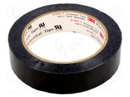 Tape: electrical insulating; W: 25mm; L: 66m; Thk: 0.063mm; black 3M