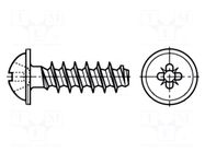 Screw; for plastic; 4x8; Head: button; Pozidriv; PZ2; zinc; BN 20092 BOSSARD