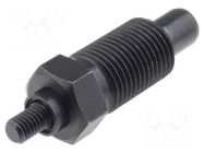 Indexing plungers; Thread: M16; Plating: black finish; 10mm; steel ELESA+GANTER